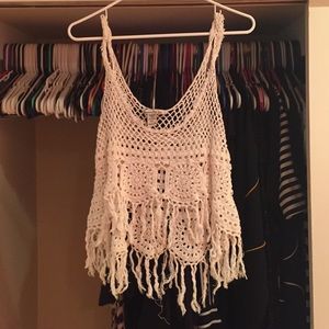 Off white crochet cover up!