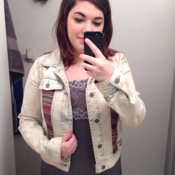 Free People acid wash distressed jean jacket