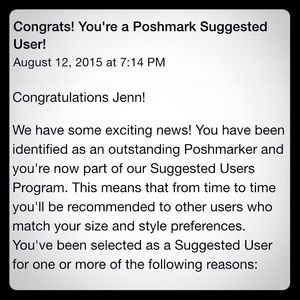 Just became a Suggested User 8/12/15!!!!