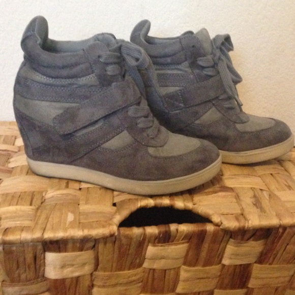 Grey sneaker wedges