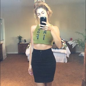 American apparel black denim pencil skirt