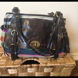 Striped Coach Bag