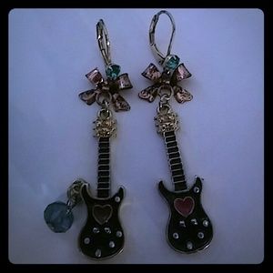 Betsey Johnson Guitar Earrings
