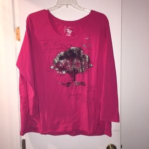 Plus size 4x pink with black tree top