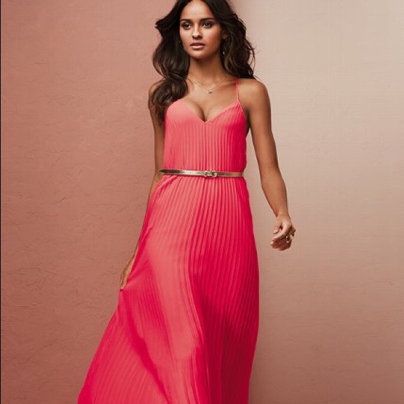 Victoria's Secret pleated Maxi dress in Coral