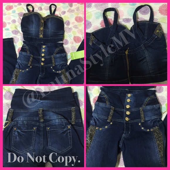 💖2Piece Butt Lift Jeans&Crop Top💖 - Picture 4 of 4