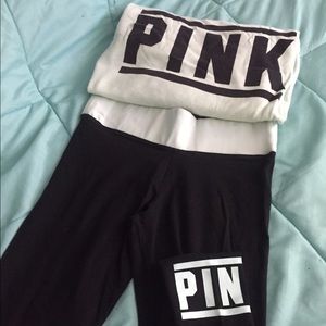 Pink leggings w/matching sweatshirt 💕RESERVED💕