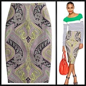 J.Crew Long No.2 Pencil Skirt in Sovereign Paisley