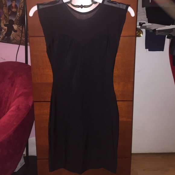 American Apparel black bodycon dress with mesh top