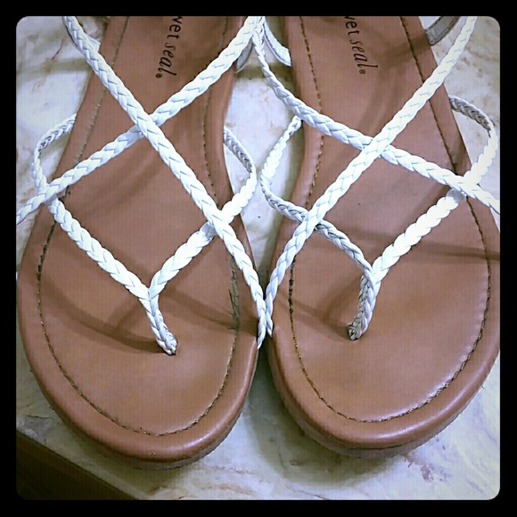 Wet seal strap sandals
