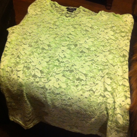 Mint green lace top