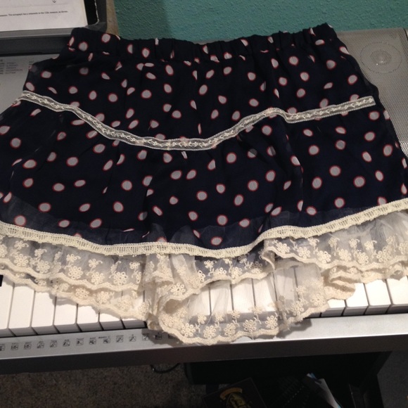 Navy lace skirt