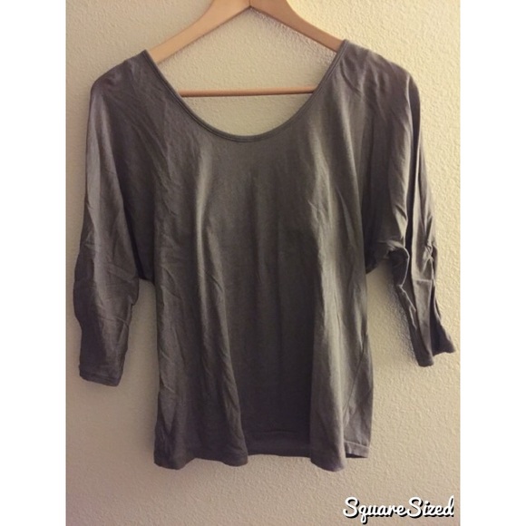 Elizabeth and James Army Green Open Back Tee