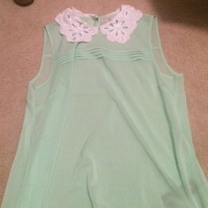 Green see through shirt