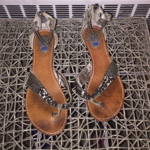 Zigi sandals silver chain