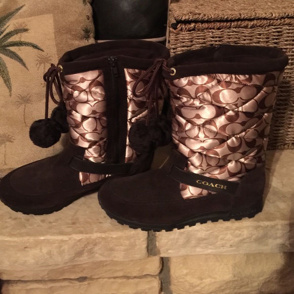Coach Juniper Brown Suede Boots
