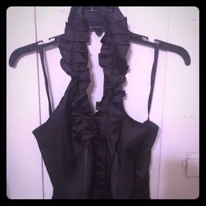 Black satin romper