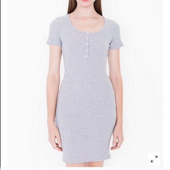AA short sleeve Henley rib dress
