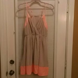 Peach and beige short dress