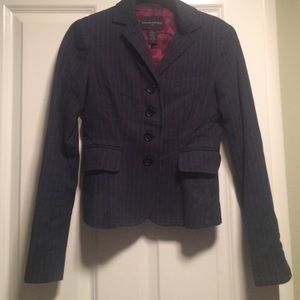 Banana Republic navy pin striped blazer.
