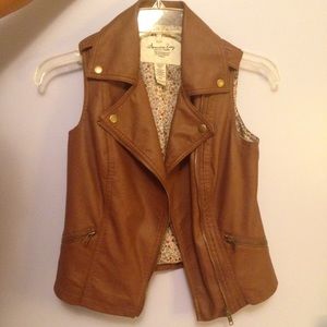 Faux Brown Leather Vest