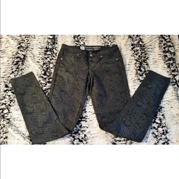 Snakeprint Olive Green Grey Black Skinny Jeans