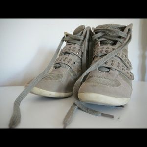 Taupe Heeled Sneakers