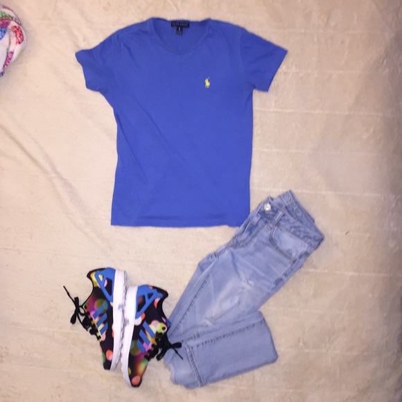 Blue / yellow polo shirt
