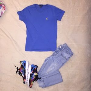 Blue / yellow polo shirt