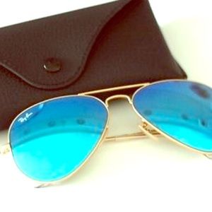 100% AUTHENTIC Blue Flash Ray-Ban Aviators