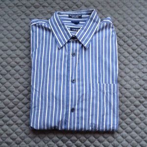 Men's blue-grey striped collared shirt