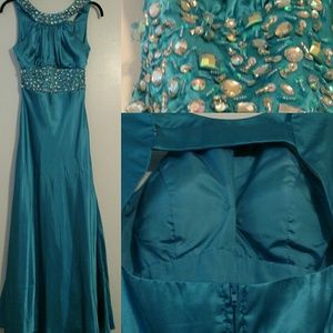 Blue prom gown