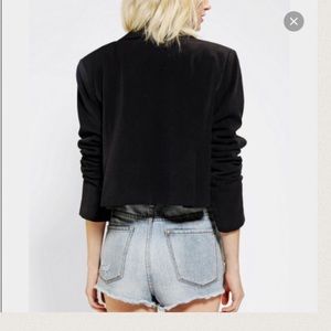 Silence and noise silk lined crop blazer