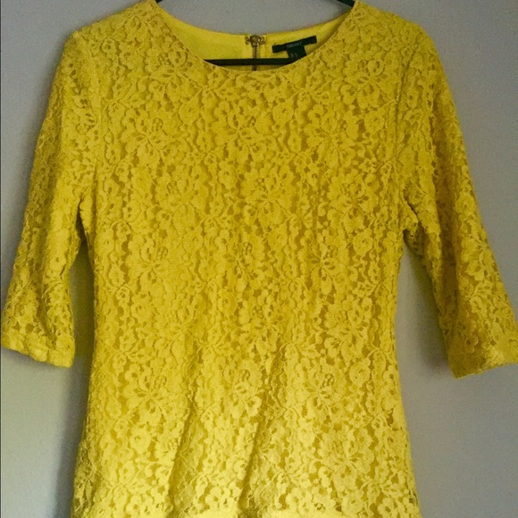 Forever 21 Tops - Yellow lace top