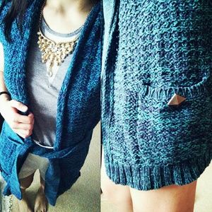 💛Long Blue Sweater Cardigan