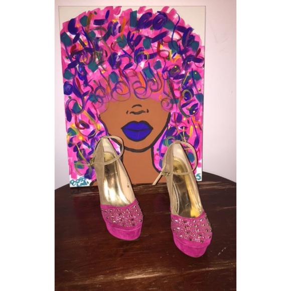 Pink and Beige Wedge Heels with Spikes💕💕💕 - Picture 2 of 4