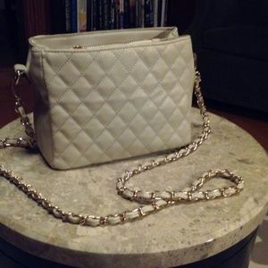 Cream Quilted Shoulder Bag