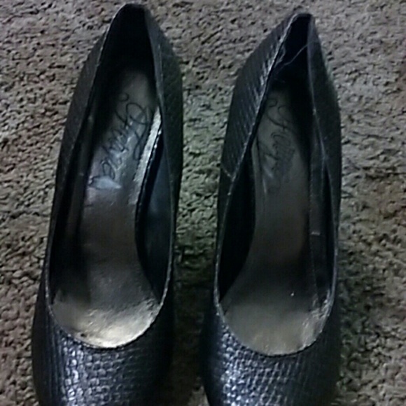Snake-print heels