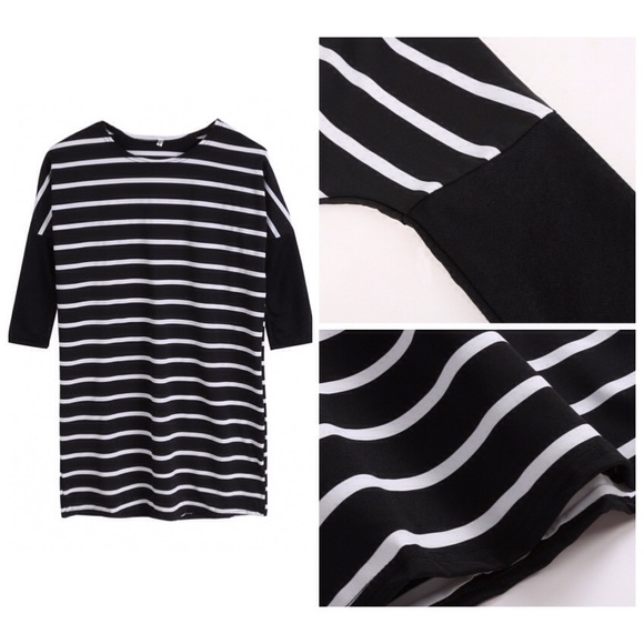SOLD B&W Dolman Top - Picture 3 of 4