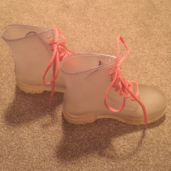Clear rain boots