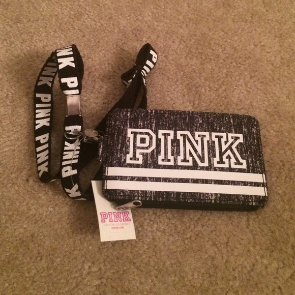 Brand NWT VS Pink Card Holder  w/ Lanyard