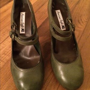 Green Mary Jane Pumps