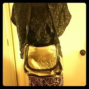 Fox metallic crossbody bag