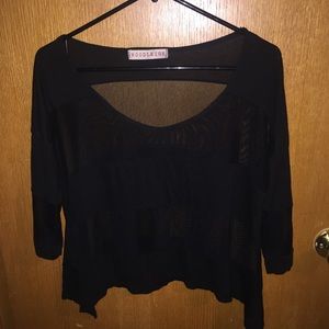 Woodleigh Black Half mesh shirt