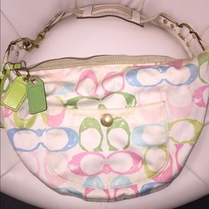 Coach Large Pastel Scribble Hobo Purse