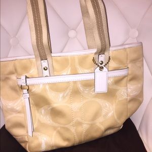 Coach Pastel Yellow Hampton Shoulder Bag