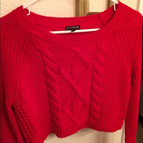 Express red cropped sweater size XS - Picture 3 of 3
