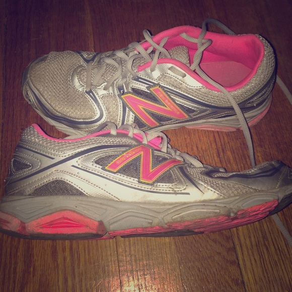 Grey and Pink New Balance Running shoes
