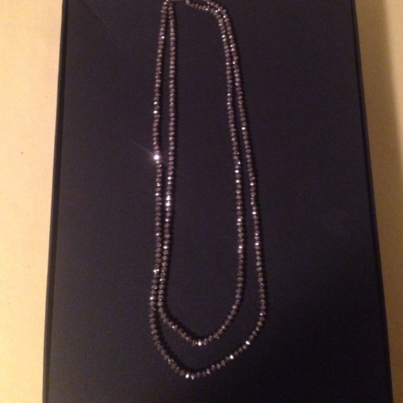 Dark Grey Sparkly Beaded Necklace