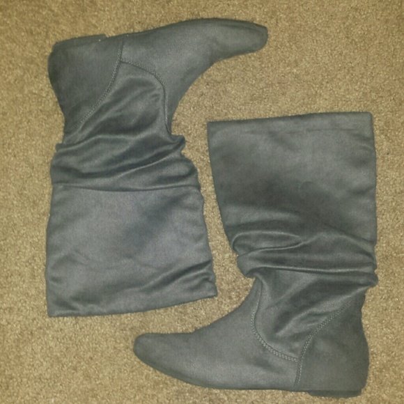 Gray mid boots